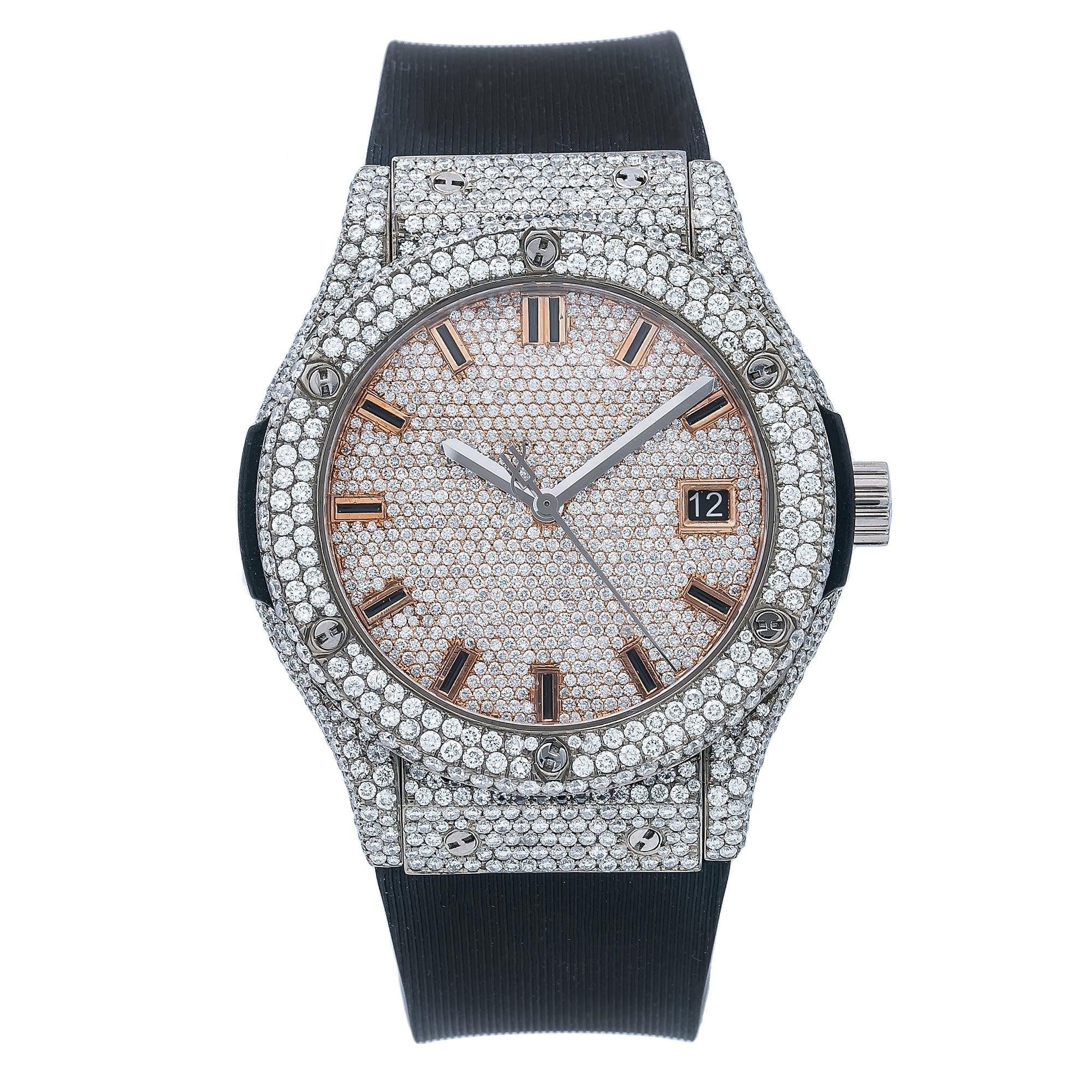 Gravity Luxe Watch 44MM Rose Gold Diamond Dial With 11.25 CT Diamonds