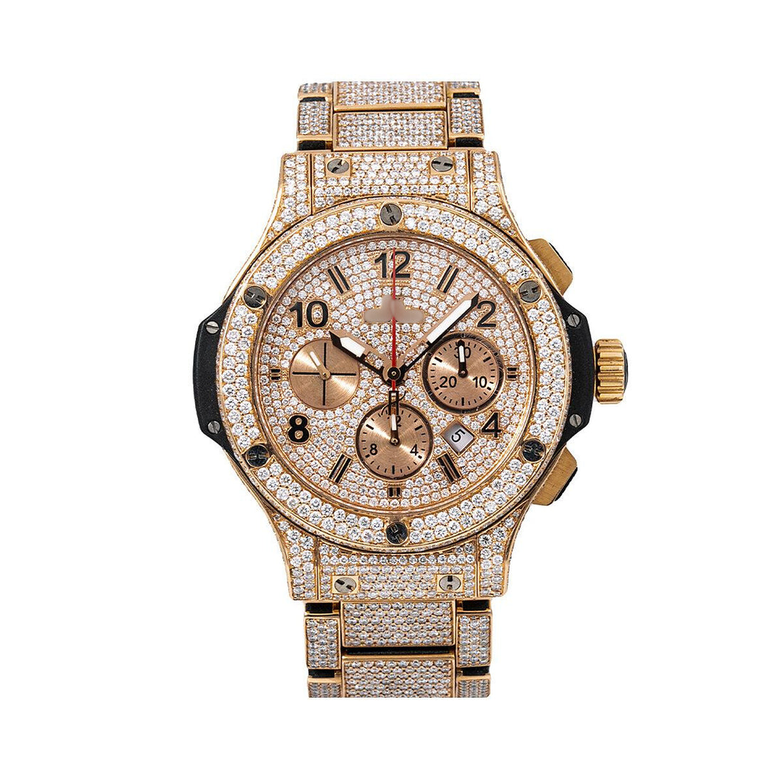 Moissanite Pulse Watch 44MM Rose Gold Diamond Dial With 18.09 CT Diamonds