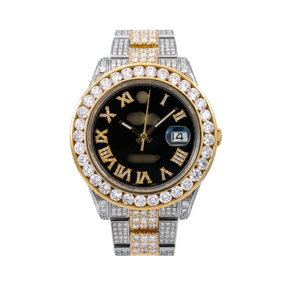 CrownSpark Diamond Watch 41mm Black Diamond Dial With 16.25 CT Diamonds