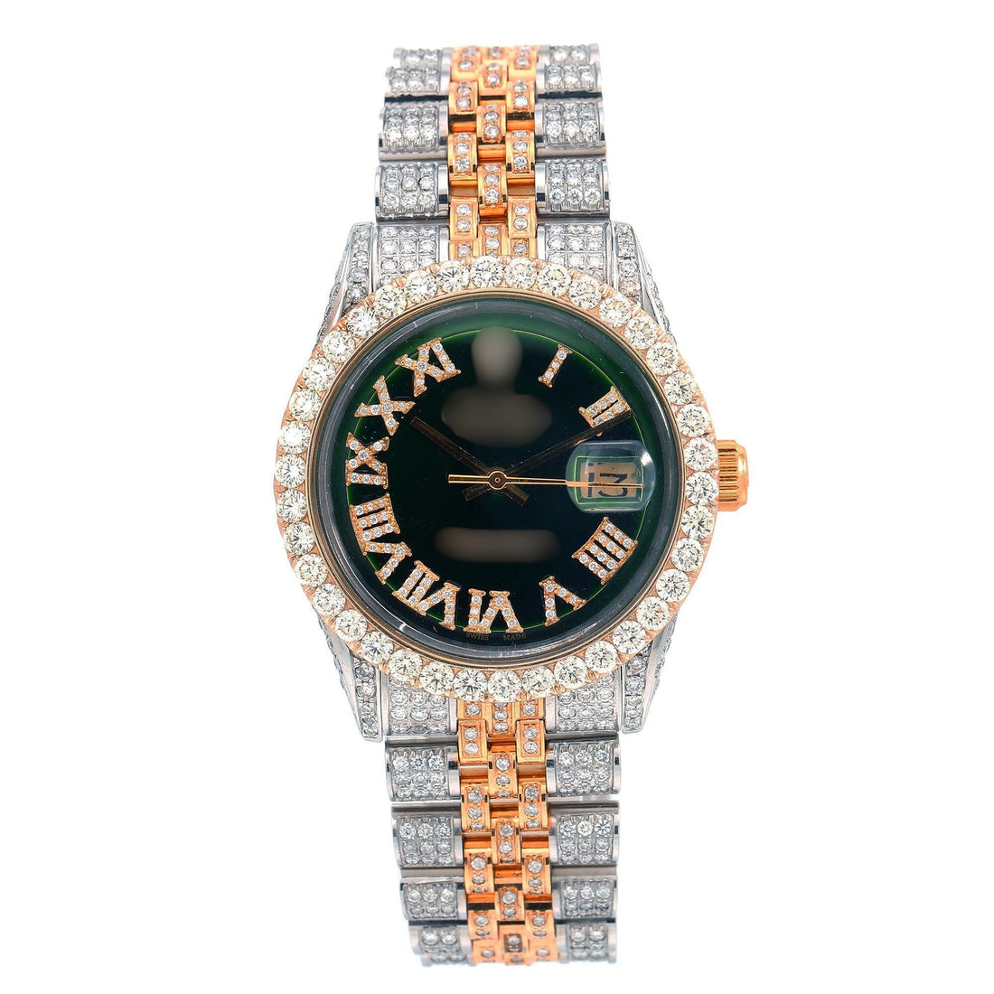 Royal Moissanite Diamond Watch 36MM Green Diamond Dial With 9.25 CT Diamonds
