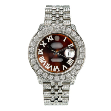 The Bling Era Moissanite Watch 36mm Bronze Dial With 15.25CT Diamonds