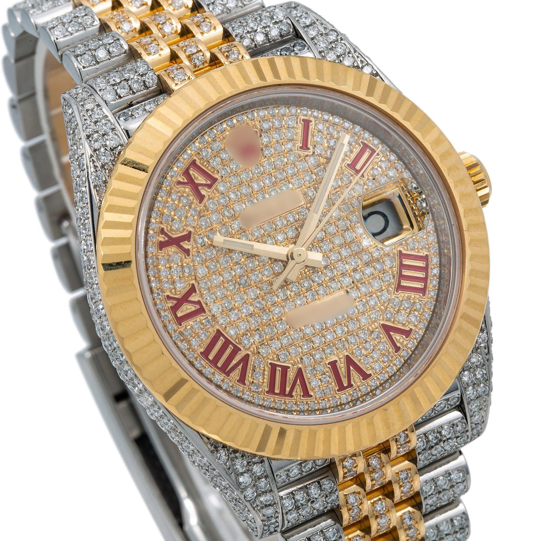 Glow King Watch 41mm Champagne Diamond Dial With Two Tone Jubilee Bracelet