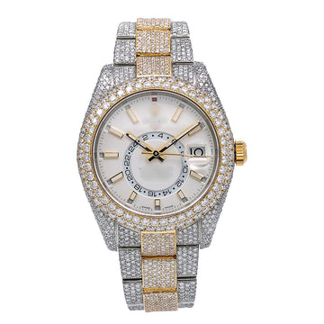 The Sparkle Syndicate Watch 42MM White Dial With Two Tone Bracelet