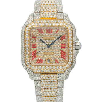 Urban Moissanite Diamond Watch 40MM Two Tone Yellow Gold Diamond Dial With 18.75 CT Diamonds
