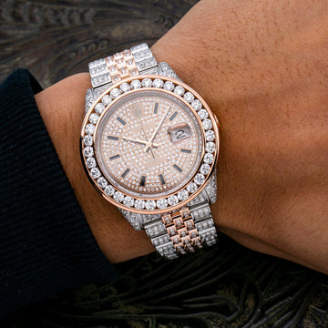 Urban Moissanite Diamond Watch 36MM Champagne Diamond Dial With 11.75 CT Diamonds
