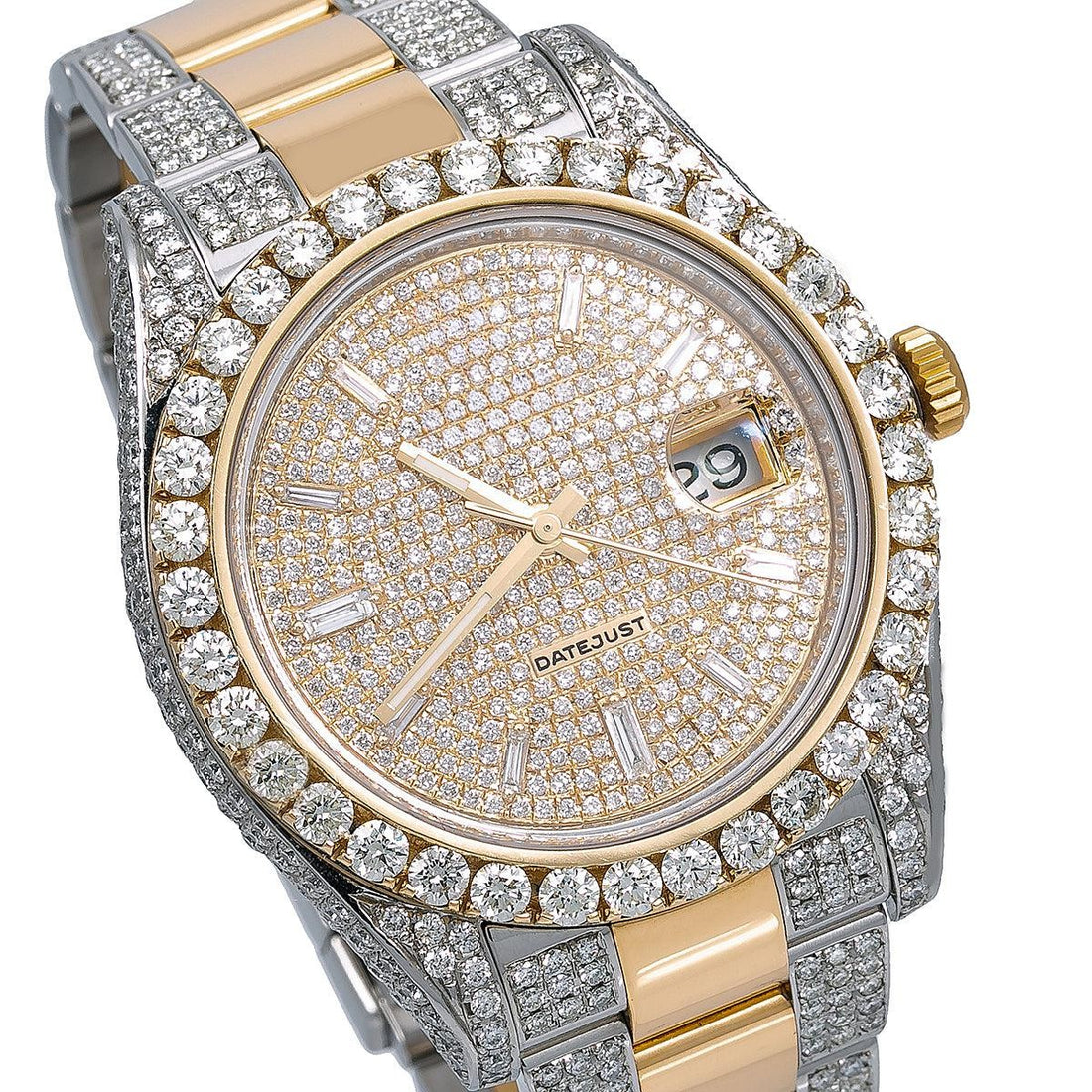 Power Play Moissanite Watch  41mm Champagne Diamond Dial With Two Tone Bracelet
