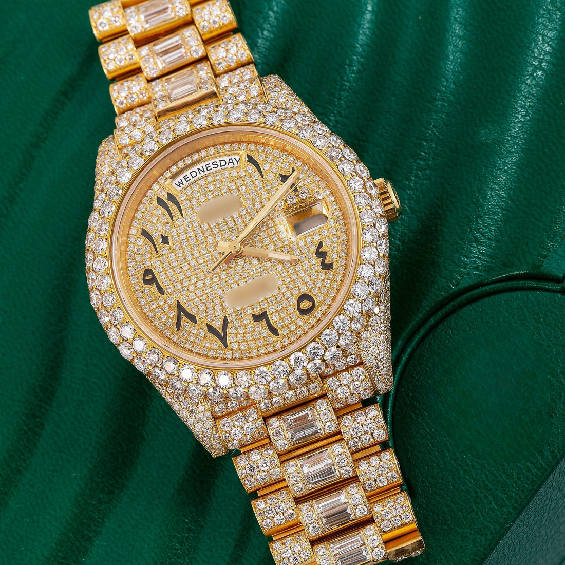 Noble Spark Diamond Watch  40mm Champagne Diamond Dial & Bezel With Yellow Gold Bracelet