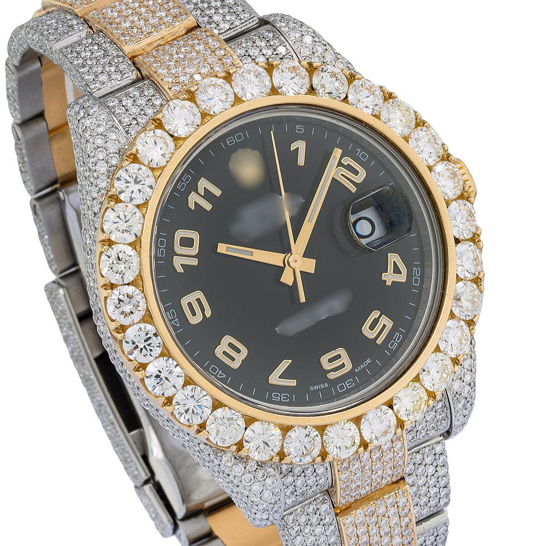 Flex Everyday Moissanite Watch 41mm Black Dial With 25.75 CT Diamonds