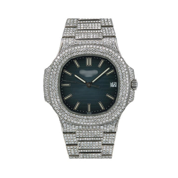 Moissanite Volt Watch 40MM Blue Dial With Stainless Steel Bracelet