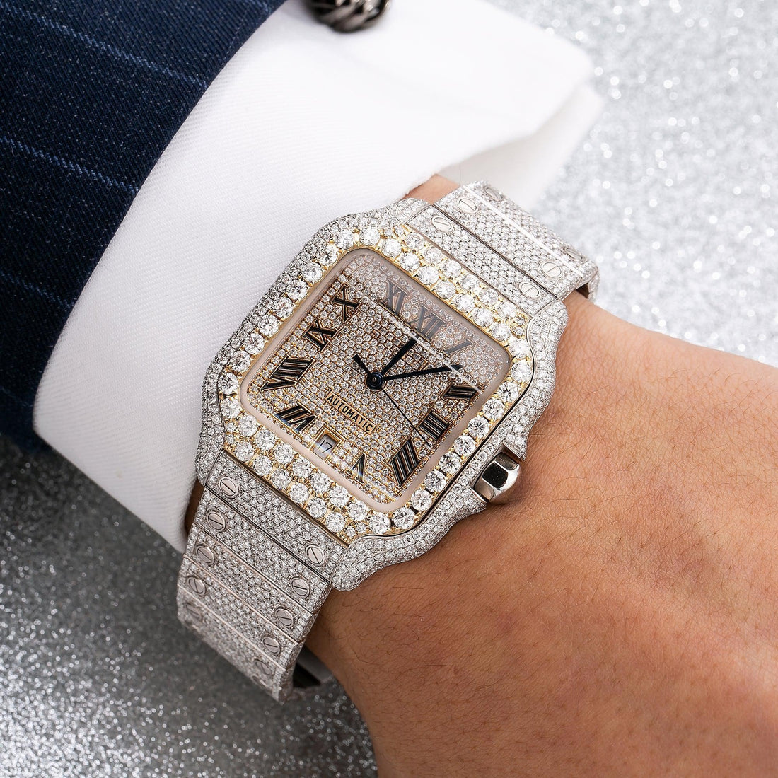 Diamond Dynasty Watch 40MM Two Tone Yellow Gold Diamond Dial With 19.25 CT Diamonds
