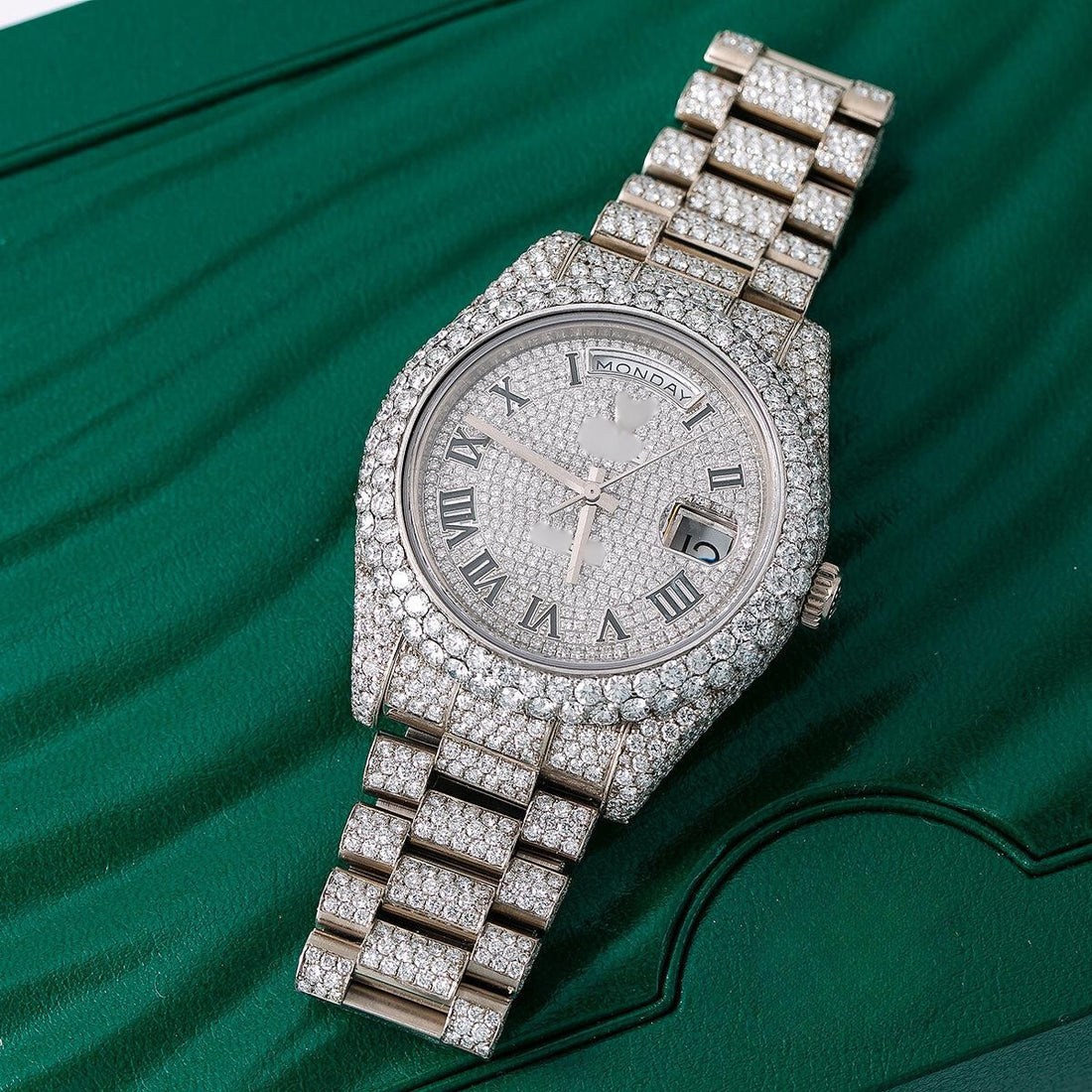 Imperial Iced Watch  41mm Silver Diamond Dial With 18K White Gold Bracelet