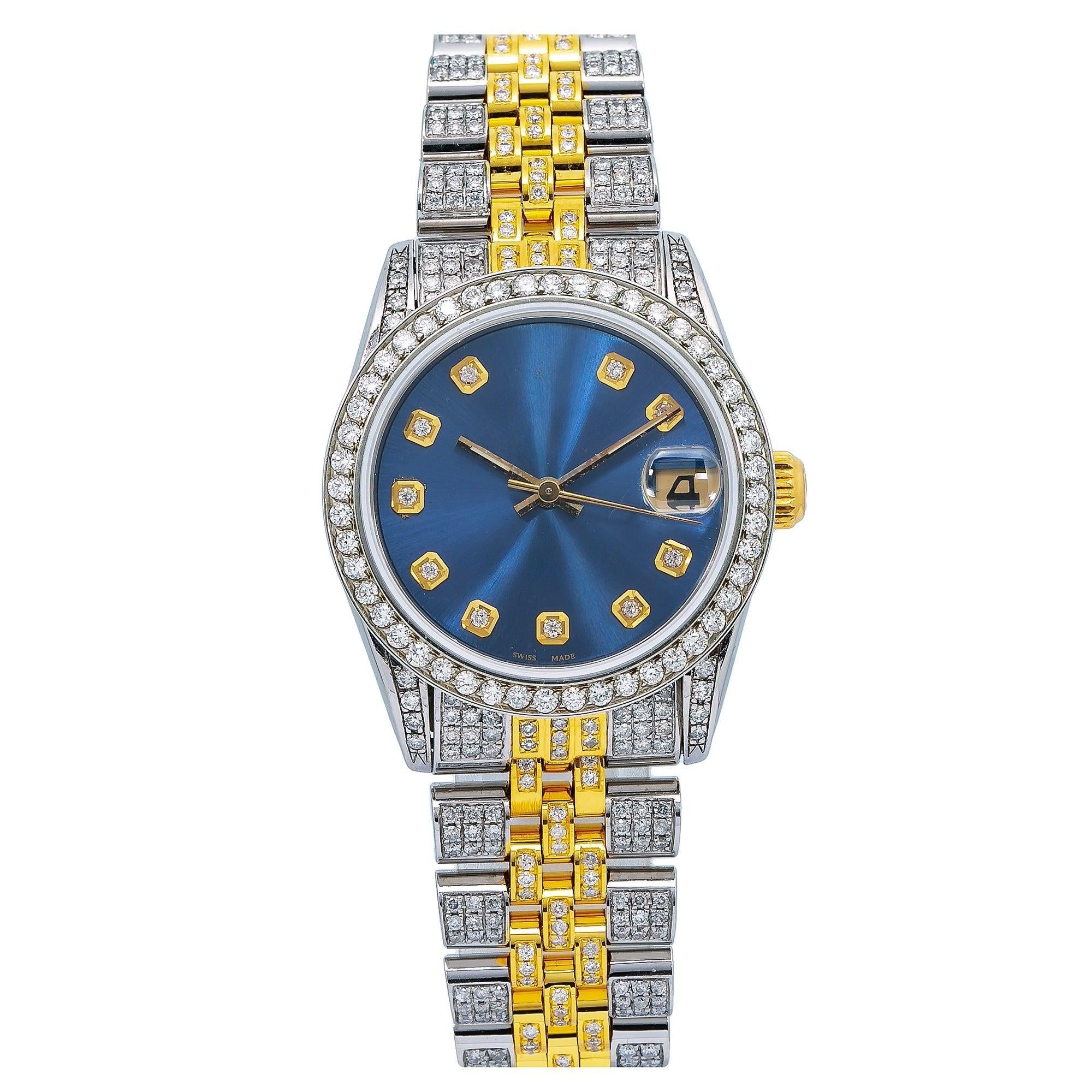 Diamond Dream Watch 31MM Blue Diamond Dial With Two Tone Jubilee Bracelet