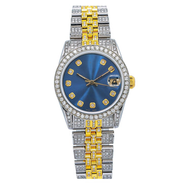 Diamond Dream Watch 31MM Blue Diamond Dial With Two Tone Jubilee Bracelet