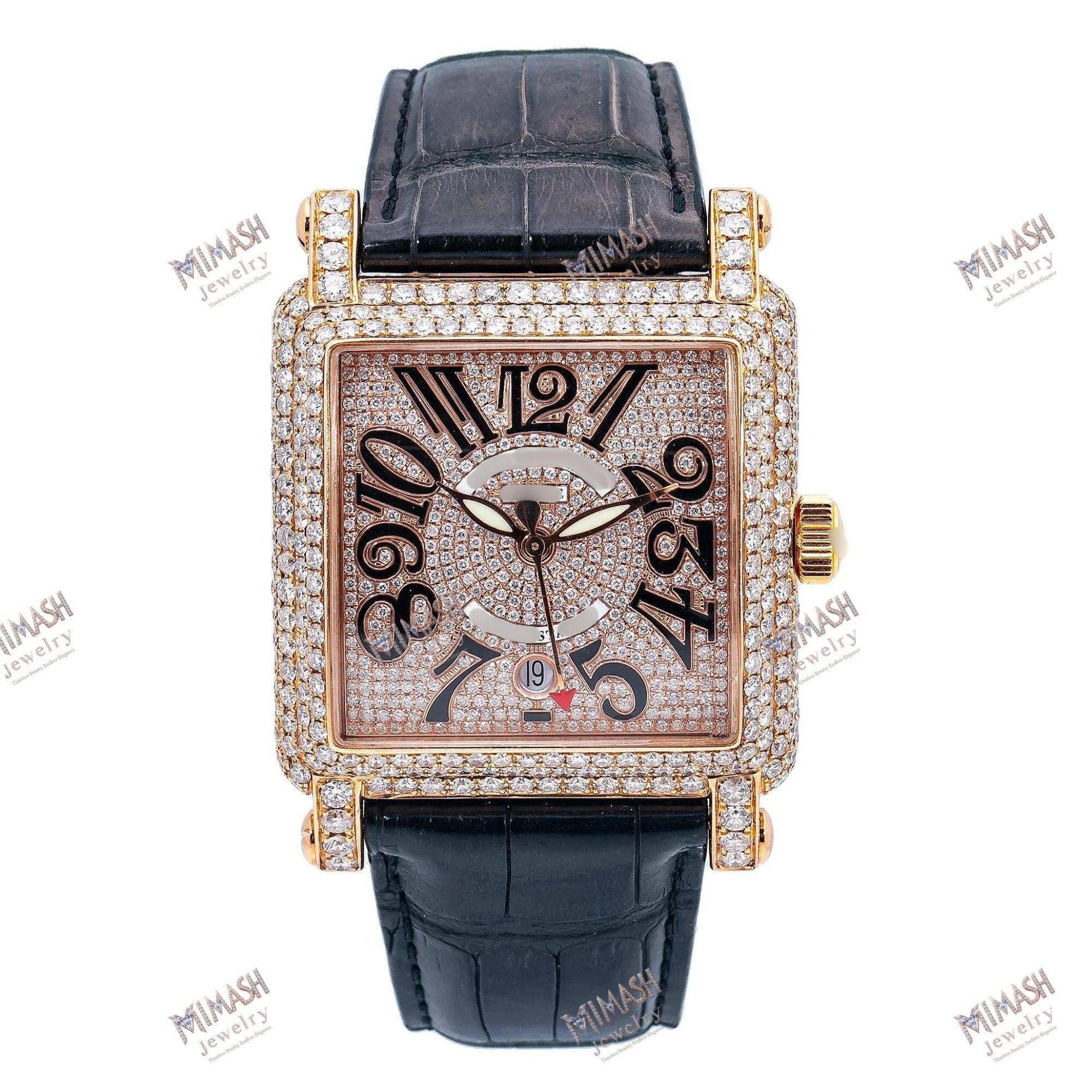 Franck Muller Conquistador Cortez 10000HSC 39MM Rose Gold Diamond Dial With 10.25 CT Diamonds