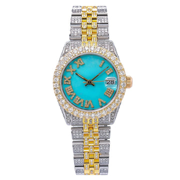 Crystal Command Watch 31MM Blue Diamond Dial With 7.25 CT Diamonds