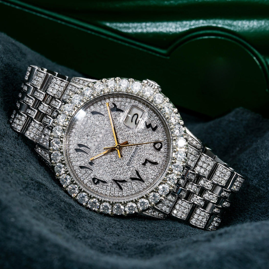 Full Stone Moissanite Diamond Watch 36MM Silver Diamond Dial With 8.75 CT Diamonds