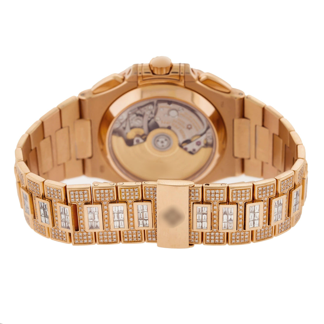 Moissanite Chrono Look Watch 40.5mm Brown Dial 25CT Diamonds