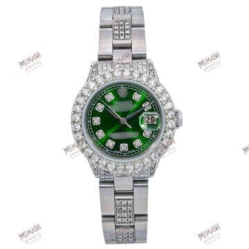 Rolex DateJust 26MM Green Diamond Dial With 6.05 CT Diamonds