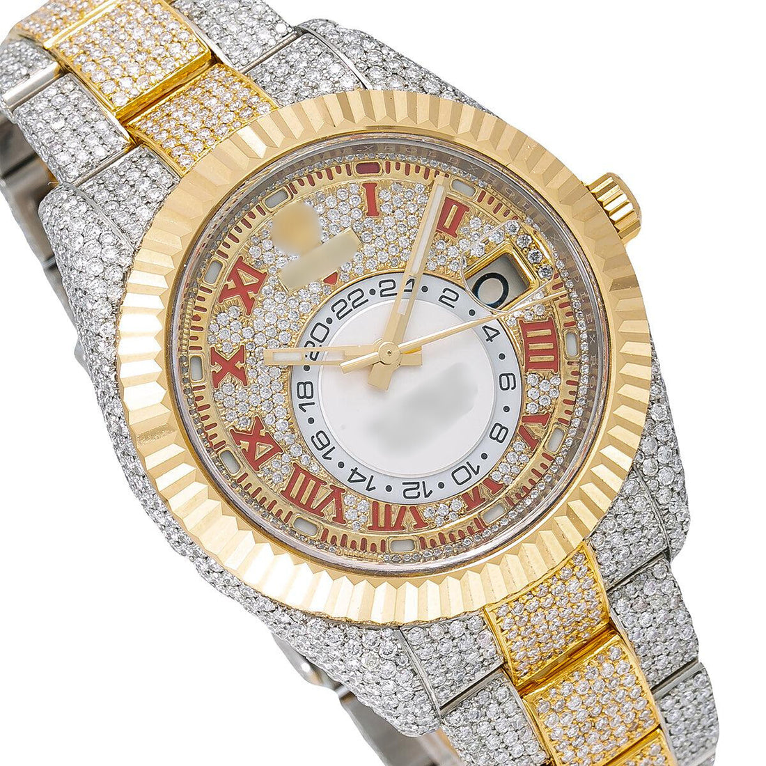 24-Hour Flex Watch 42mm White Diamond Dial With 25.75 CT Diamonds