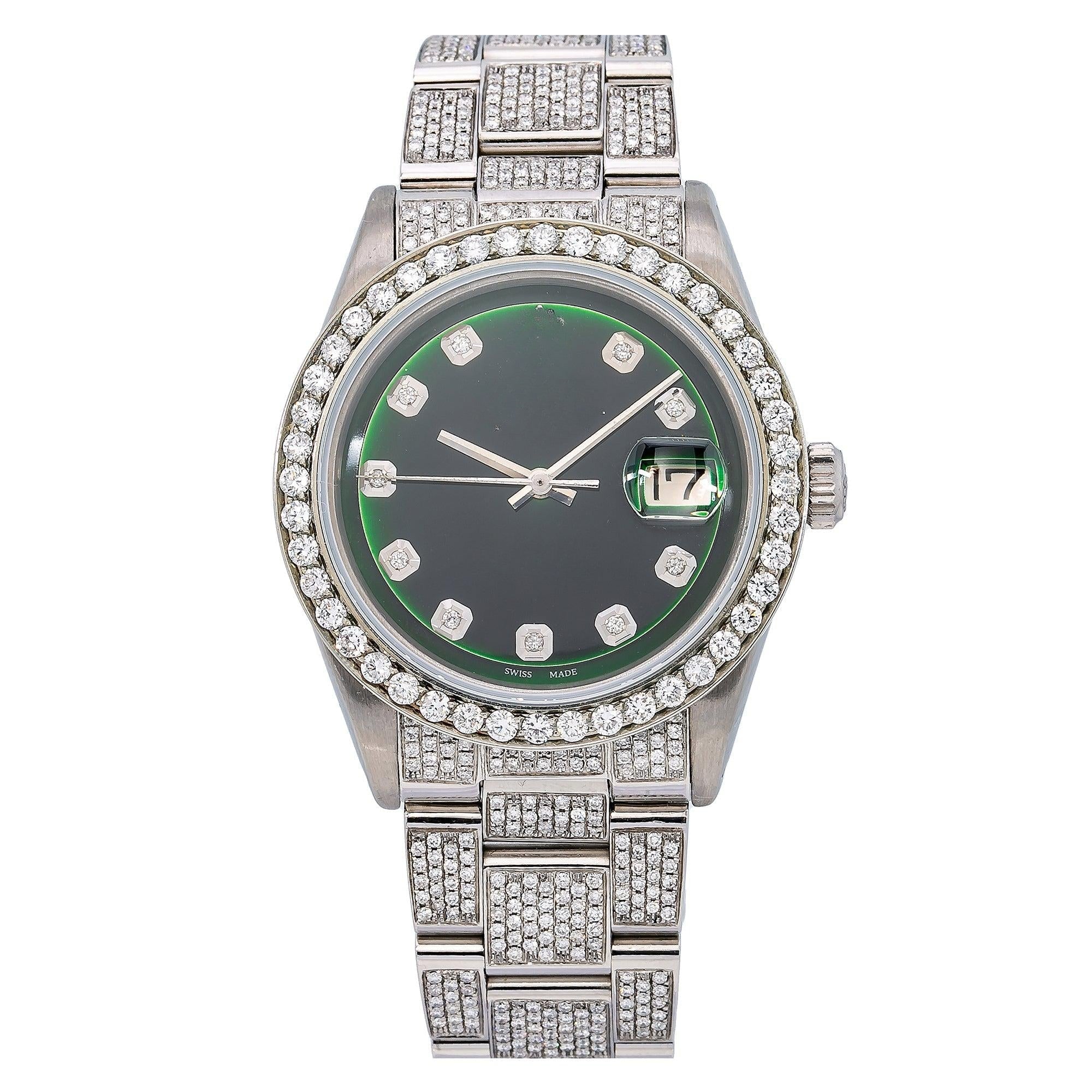 Luxury Moissanite  Diamond Watch 26mm Black Diamond Dial With 3.75 CT Diamonds