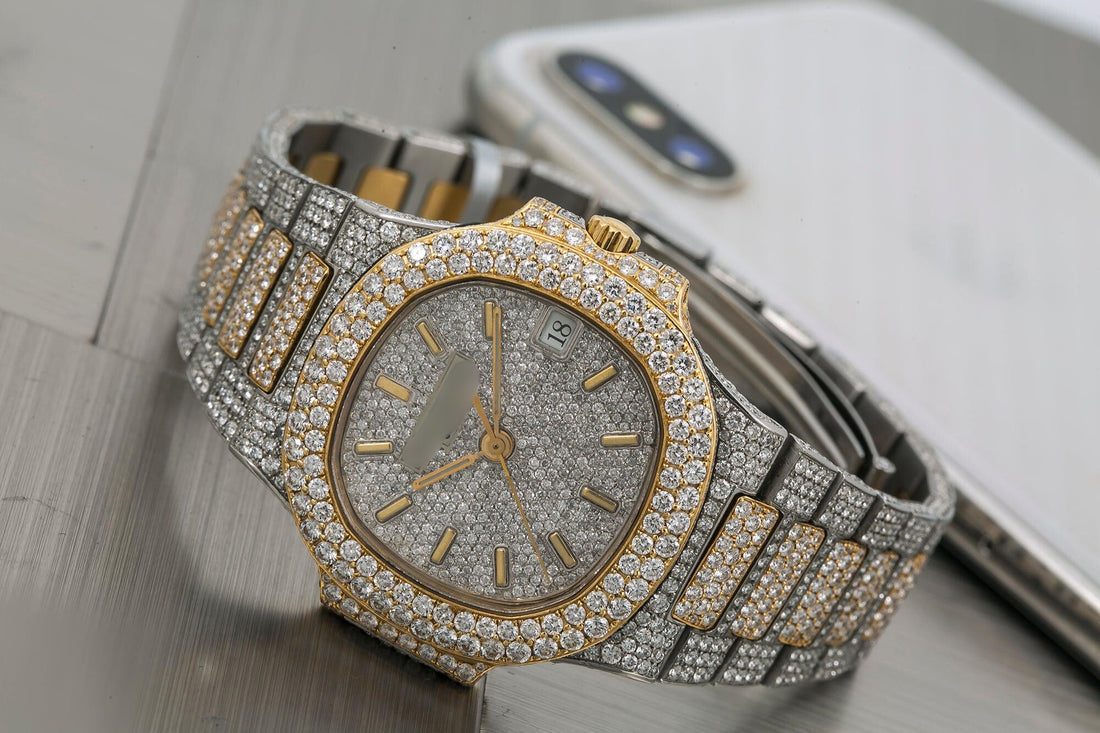 Moissanite Volt Watch  Silver Diamond Dial With 14.50 CT Diamonds