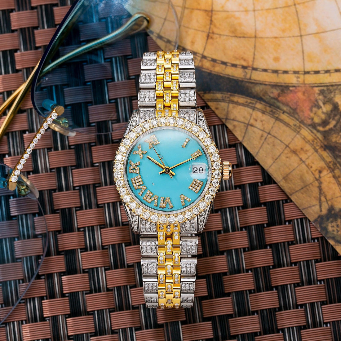 Crystal Command Watch 31MM Blue Diamond Dial With 7.25 CT Diamonds