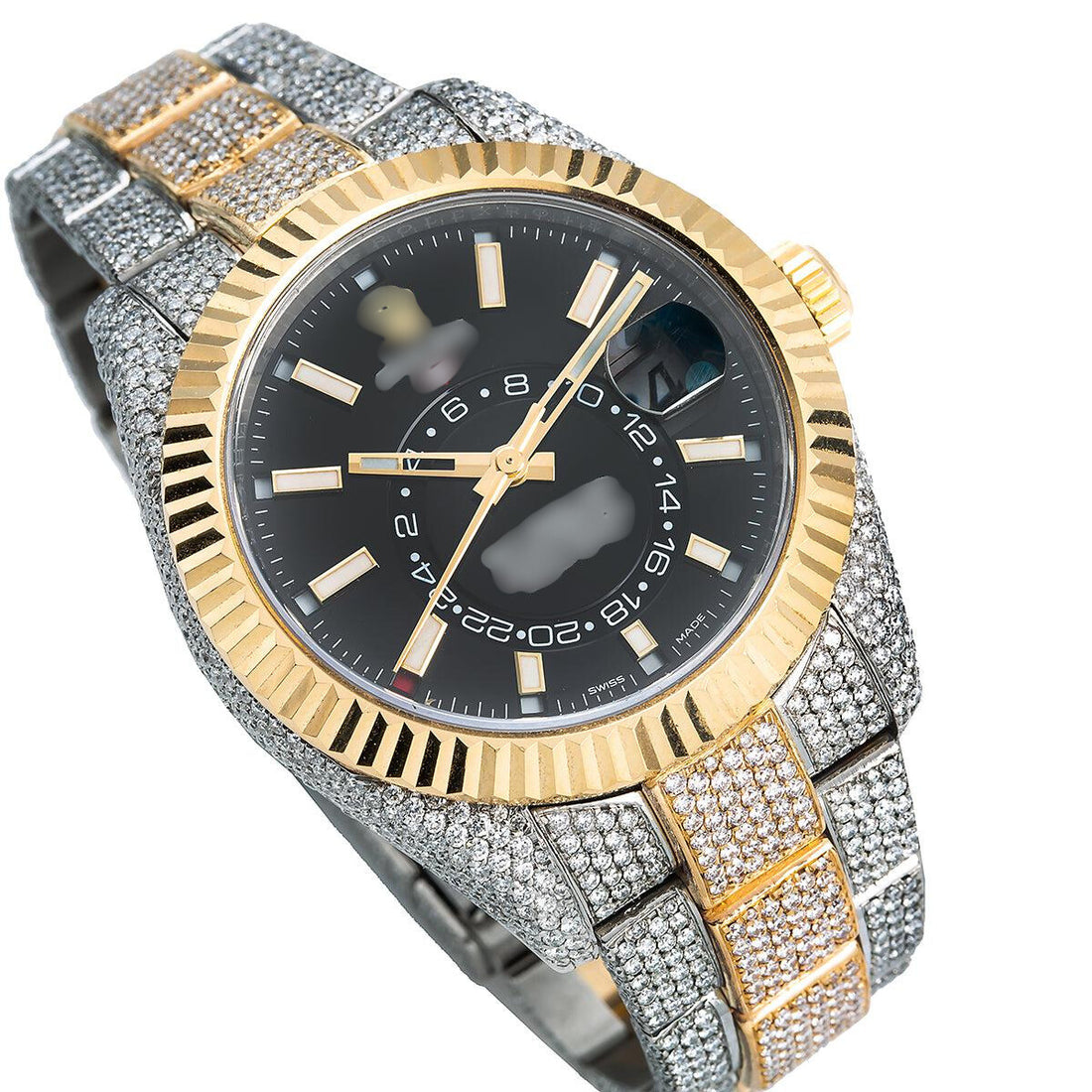 Timeless Iced Out Watch 42mm Black Dial with 21.5CT Diamonds