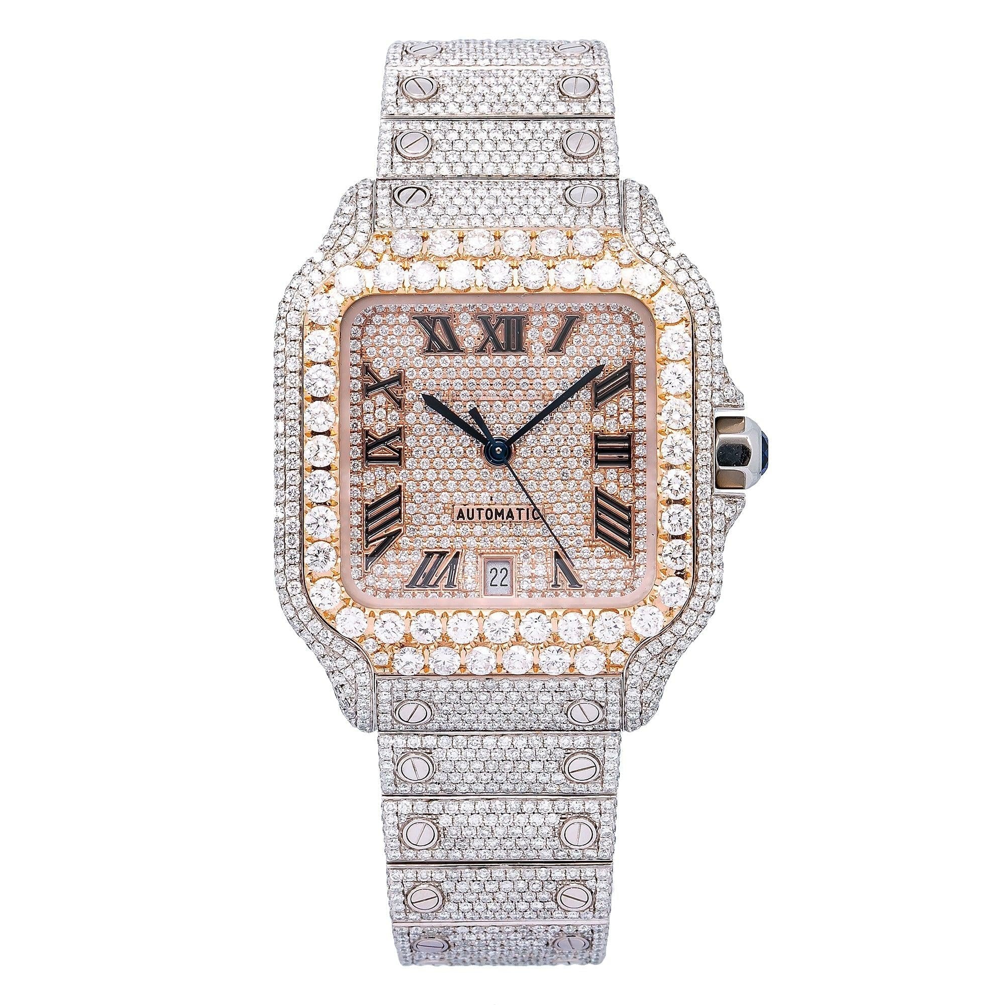 Skyline Shine Watch 40MM Rose Gold Diamond Dial With Stainless Steel Bracelet