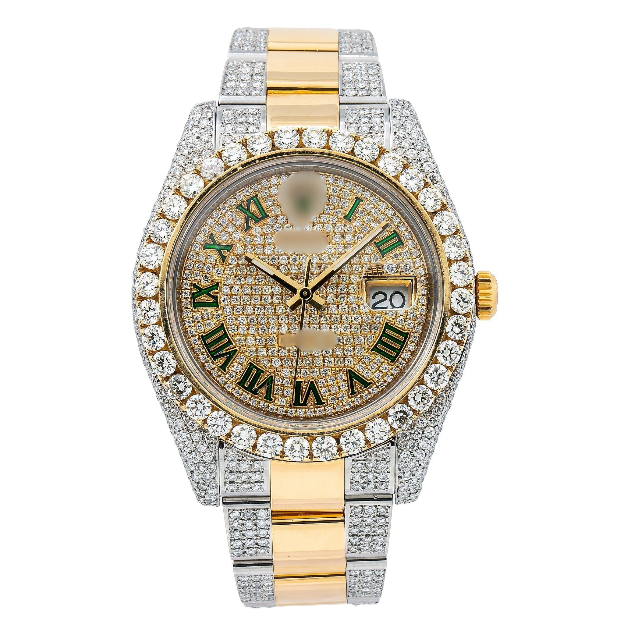 Trendy Moissanite Watch Champagne Diamond Dial With 14.25 CT Diamonds