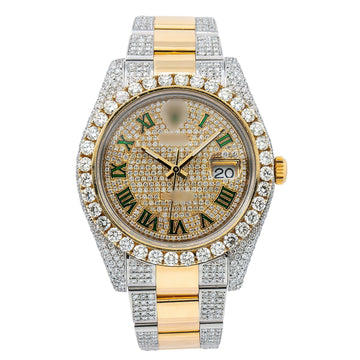 Trendy Moissanite Watch Champagne Diamond Dial With 14.25 CT Diamonds