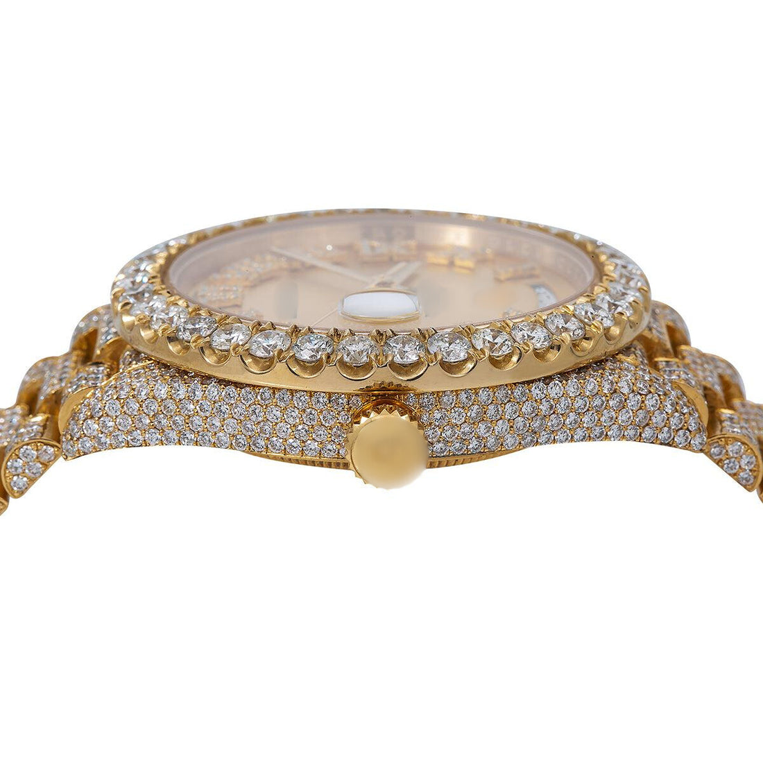 Eclipse Diamond Watch 40mm Champagne Diamond Dial With Yellow Gold Bracelet