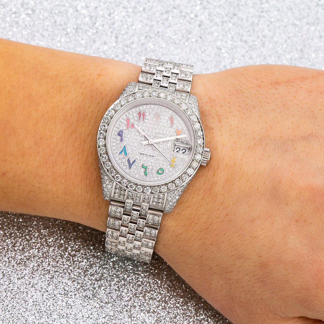 BoldFrame Watch 31MM Rainbow Diamond Dial With Stainless Steel Bracelet