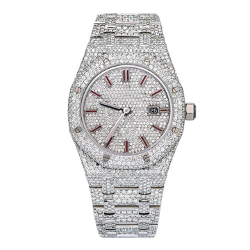 Drip Wave Moissanite Watch 33MM Diamond Dial With 15.75 CT Diamonds