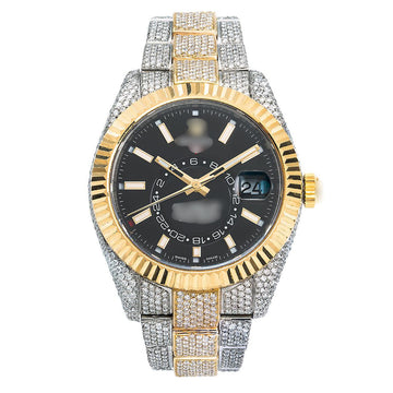 Timeless Iced Out Watch 42mm Black Dial with 21.5CT Diamonds