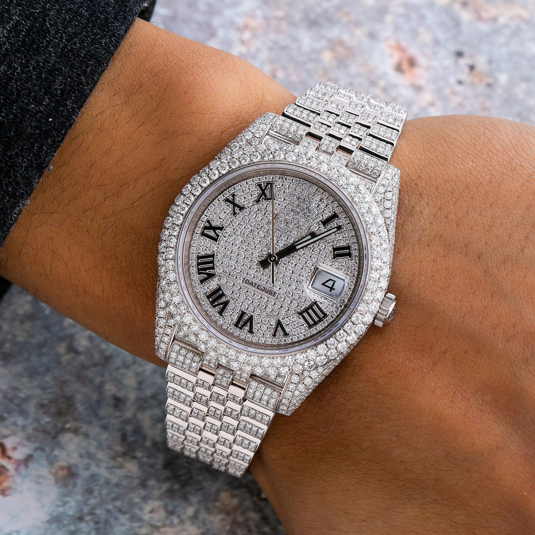 Royal Diamond Timepiece 41MM Diamond Dial With Stainless Steel Jubilee Bracelet