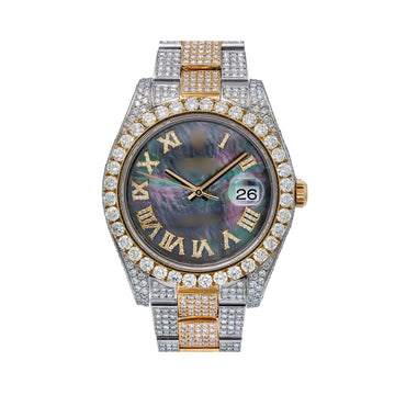 Moissanite Majesty Watch 41mm Mother of Pearl Diamond Dial With 18.75 CT Diamonds