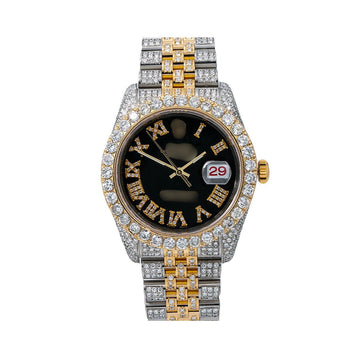 Time to Shine Watch 36mm Black Diamond Dial With Two Tone Jubilee Bracelet