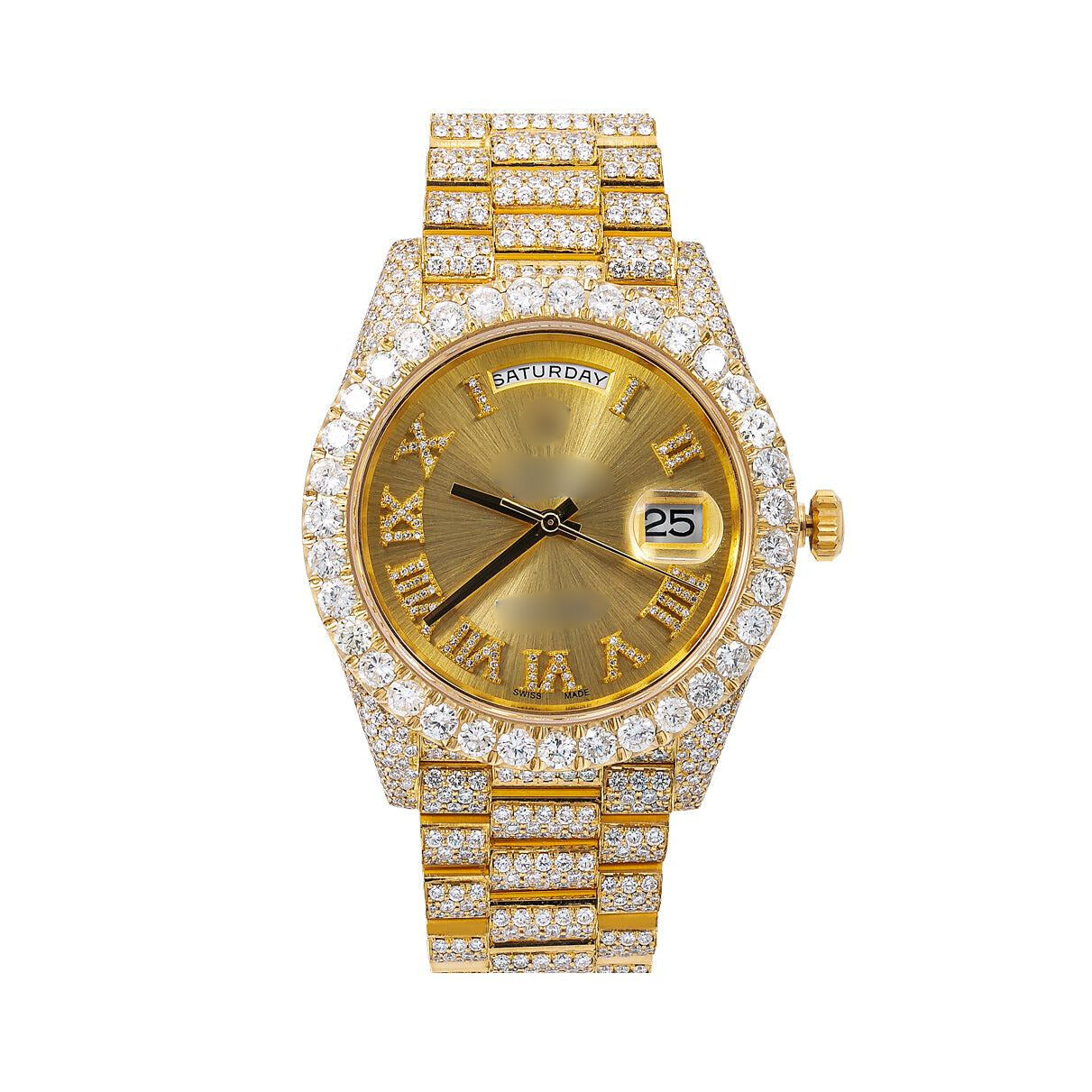 Eclipse Diamond Watch 40mm Champagne Diamond Dial With Yellow Gold Bracelet