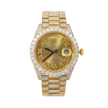 Eclipse Diamond Watch 40mm Champagne Diamond Dial With Yellow Gold Bracelet