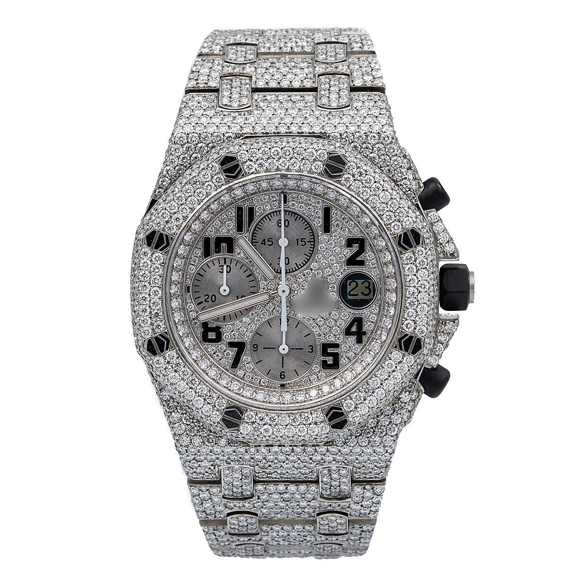 Watch the Sparkle 42MM Silver Diamond Dial With 26.25 CT Diamonds