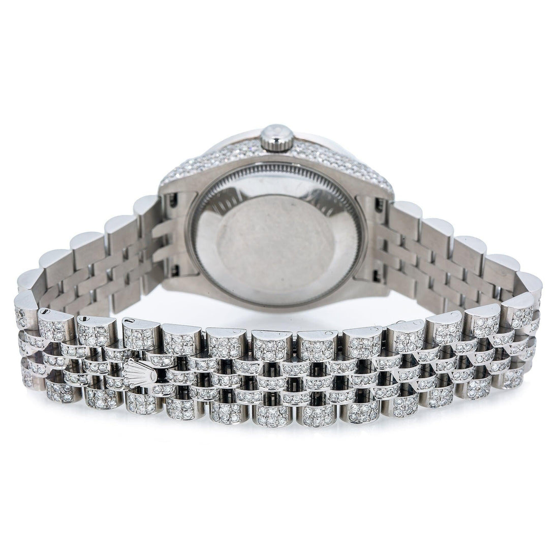 High Gloss Moissanite Watch 31MM Rainbow Diamond Dial With Stainless Bracelet