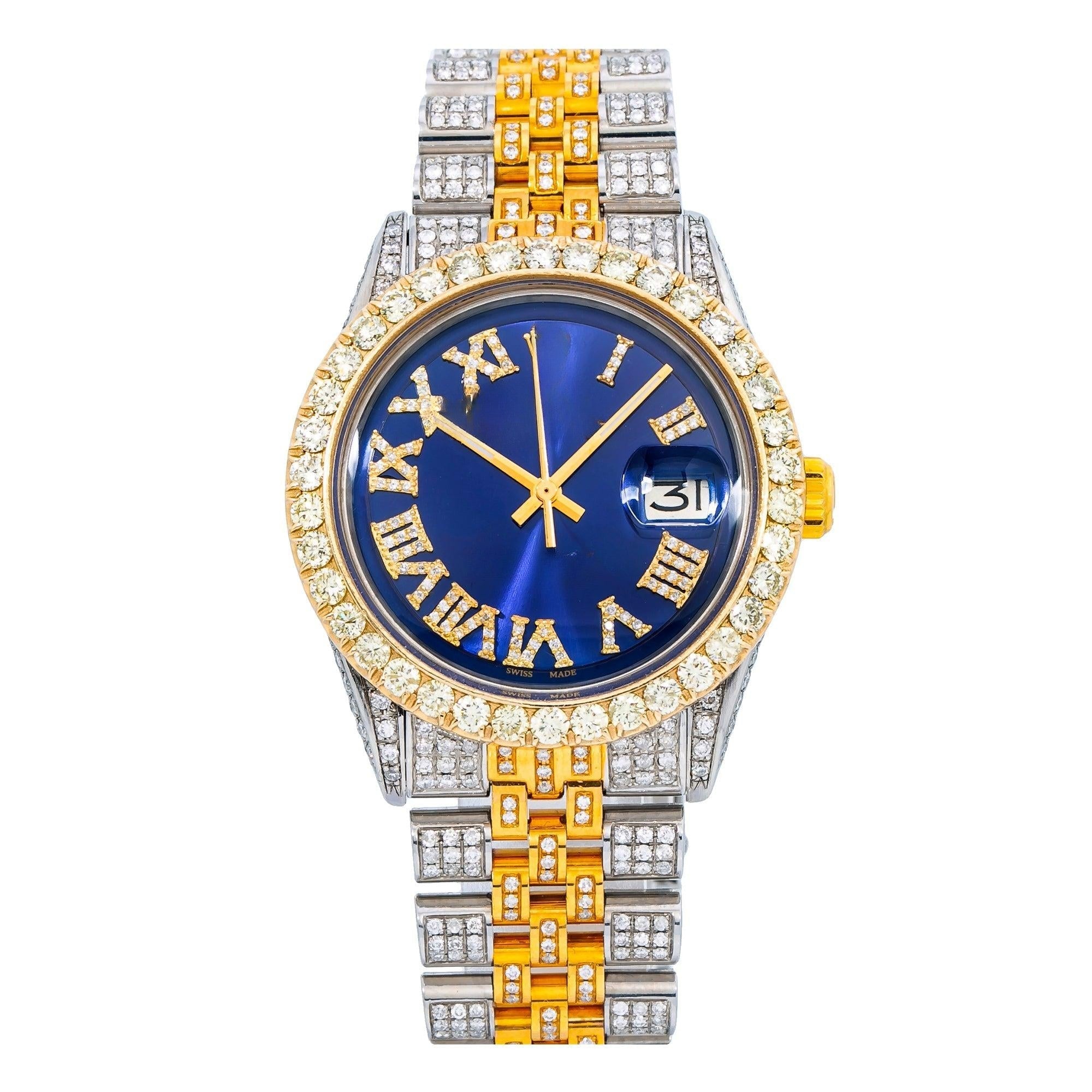 Time to Shine Watch 36MM Blue Diamond Dial With 8.75 CT Diamonds