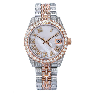 Stardust Moissanite Watch 31MM Silver Diamond Dial With 9.25 CT Diamonds