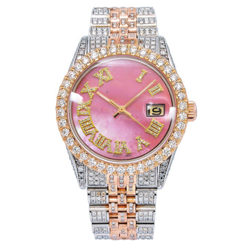 FlashTime Watch 36MM Pink Diamond Dial With Two Tone Jubilee Bracelet