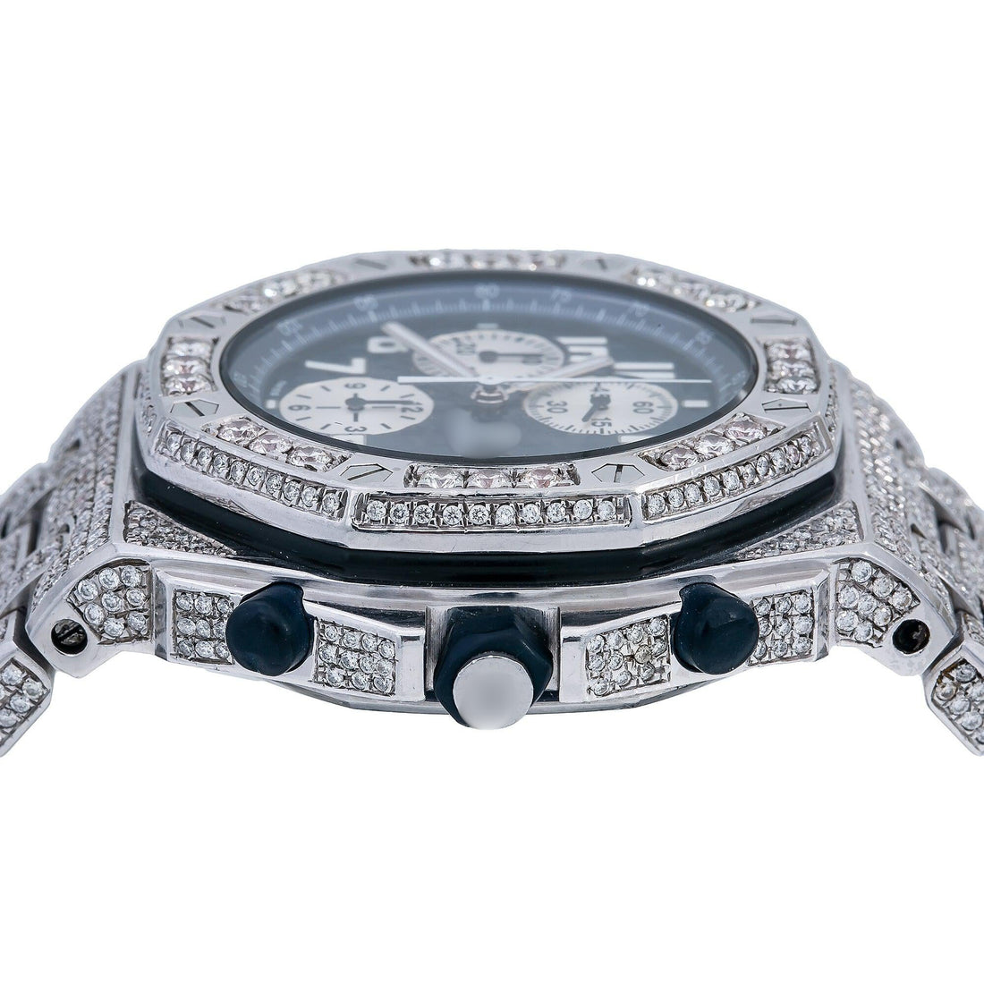 Elegant Moissanite Watch 42MM Blue Dial With 23.25 CT Diamonds