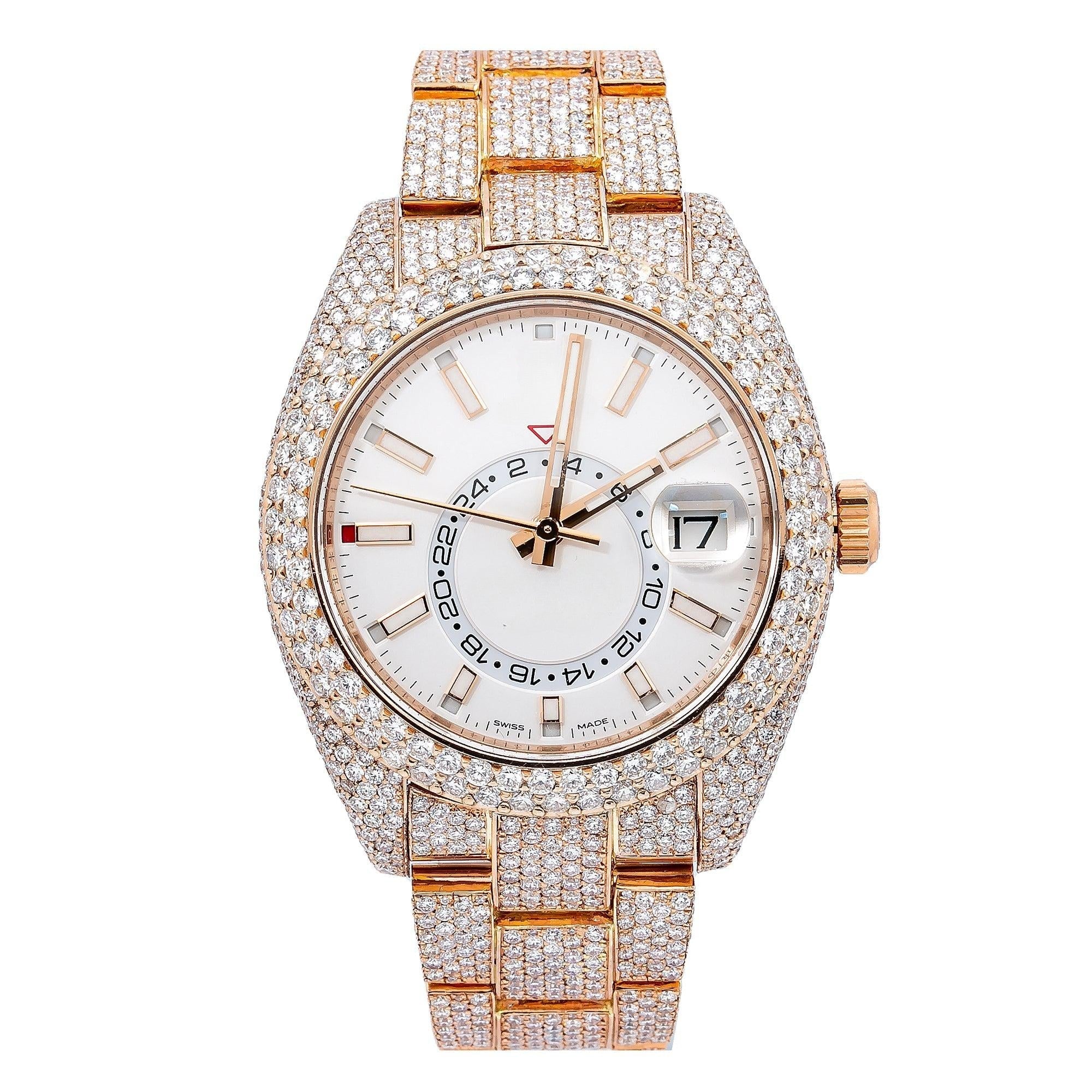Million Dollar Look Watch 42MM Silver Dial With 25.75 CT Diamonds