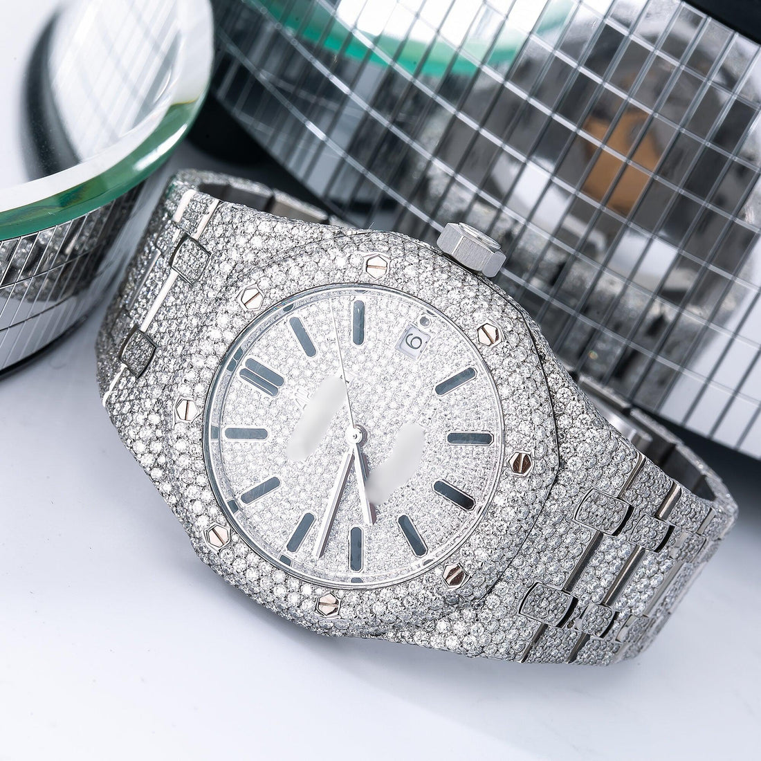 Moissanite Fashion Watch 37MM Iced Out With  20.75 CT Diamonds