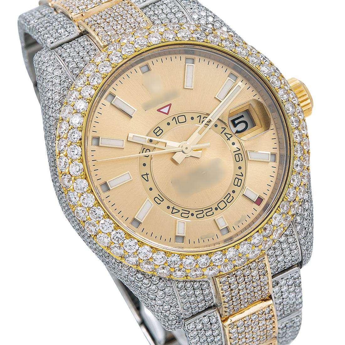 Moissanite Legend Watch 42MM Champagne Dial With Two Tone Oyster Bracelet