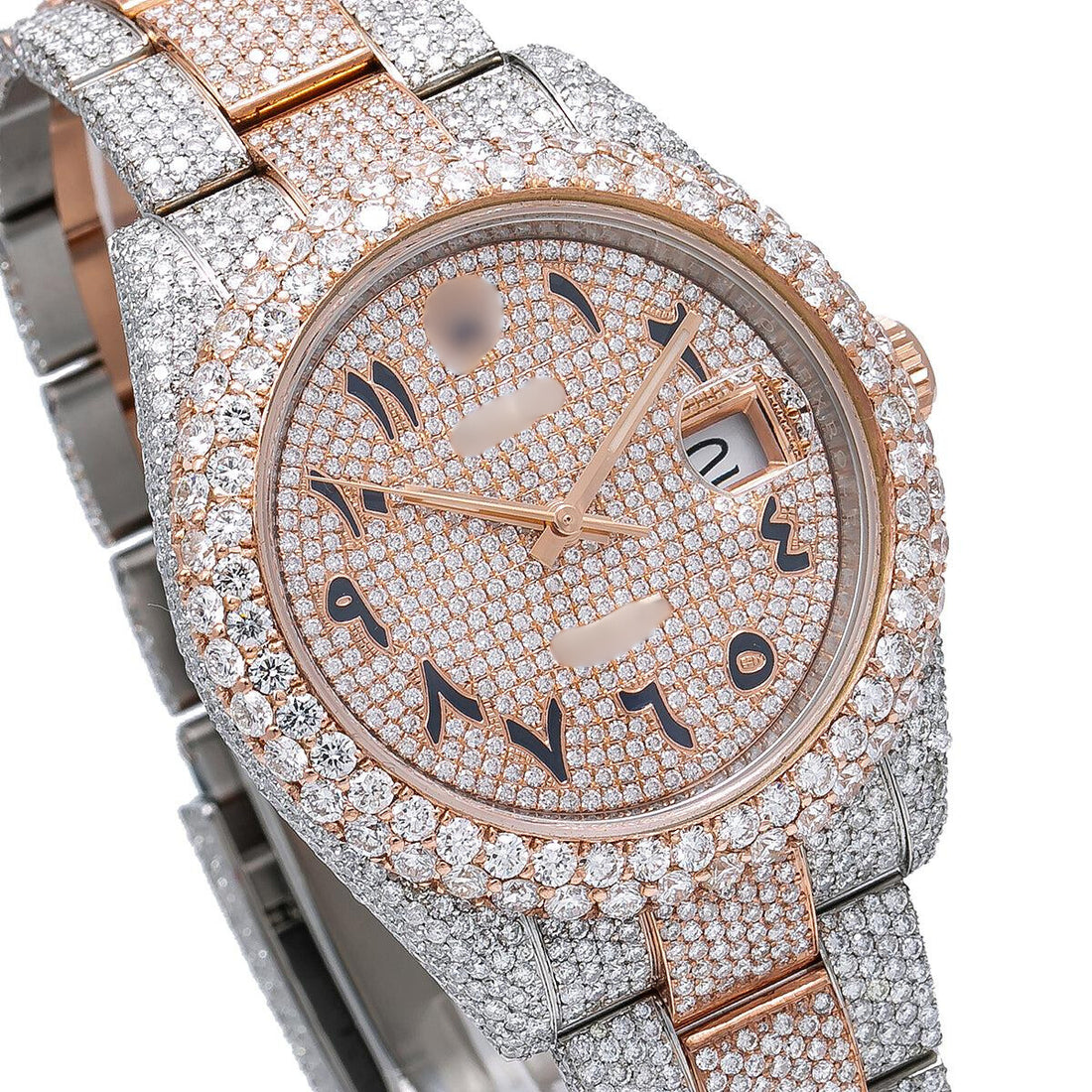 Next Level Moissanite Watch 41mm Champagne Diamond Dial With 21.25 CT Diamonds