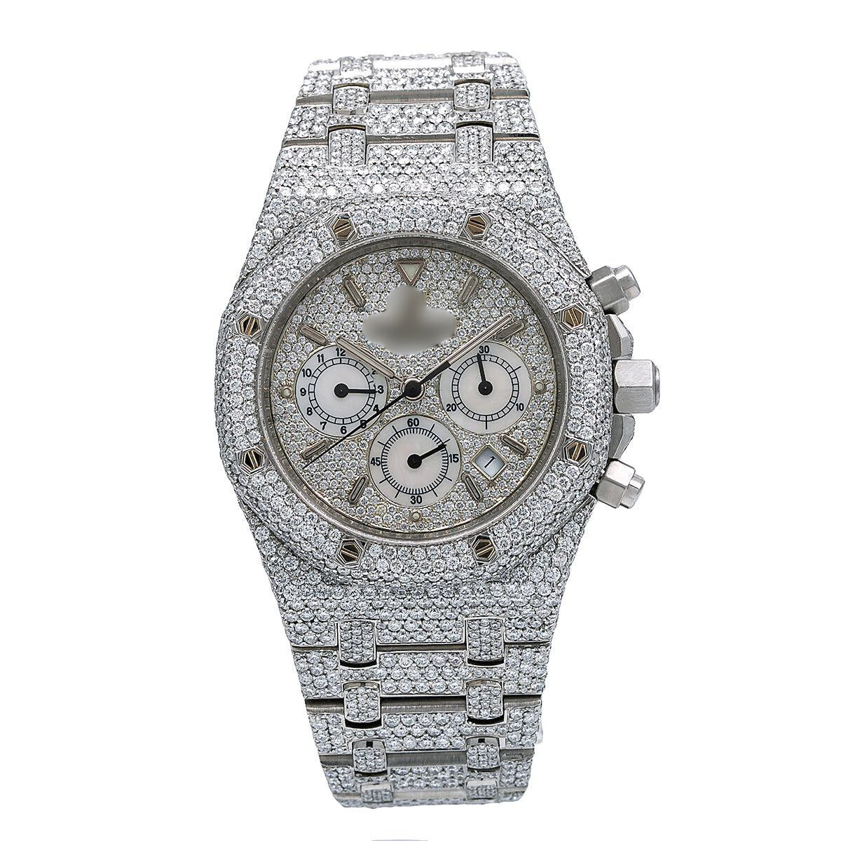 Crystal Command Watch 39MM Silver Diamond Dial With 23.75 CT Diamonds